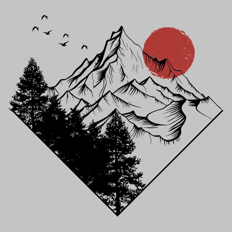 Red Sun Summit Silhouette