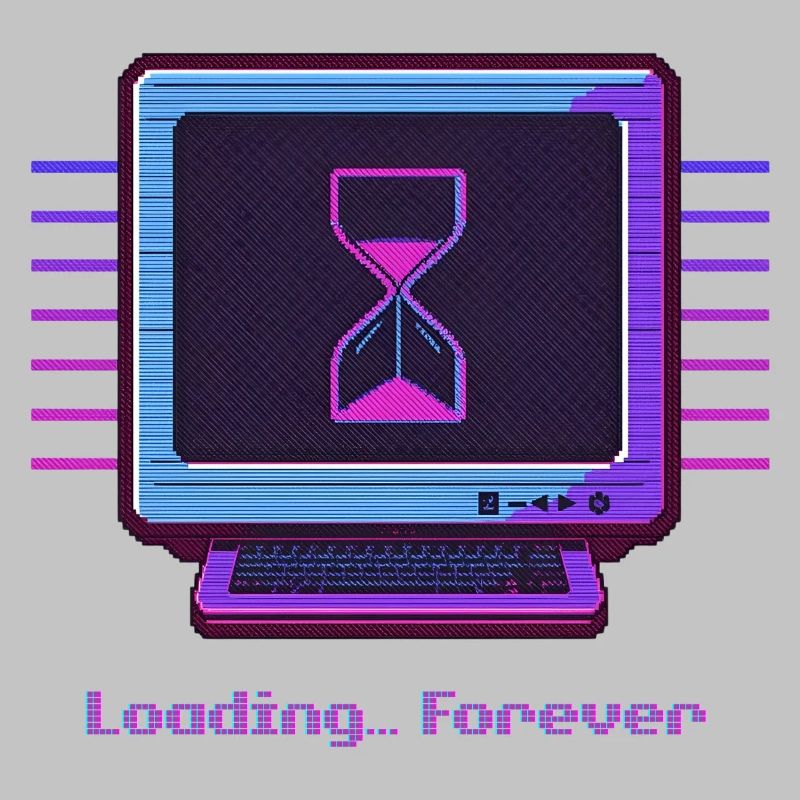 Forever Loading Retro PC Neon Design
