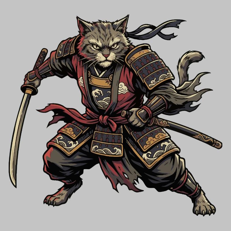 Cat Samurai Warrior