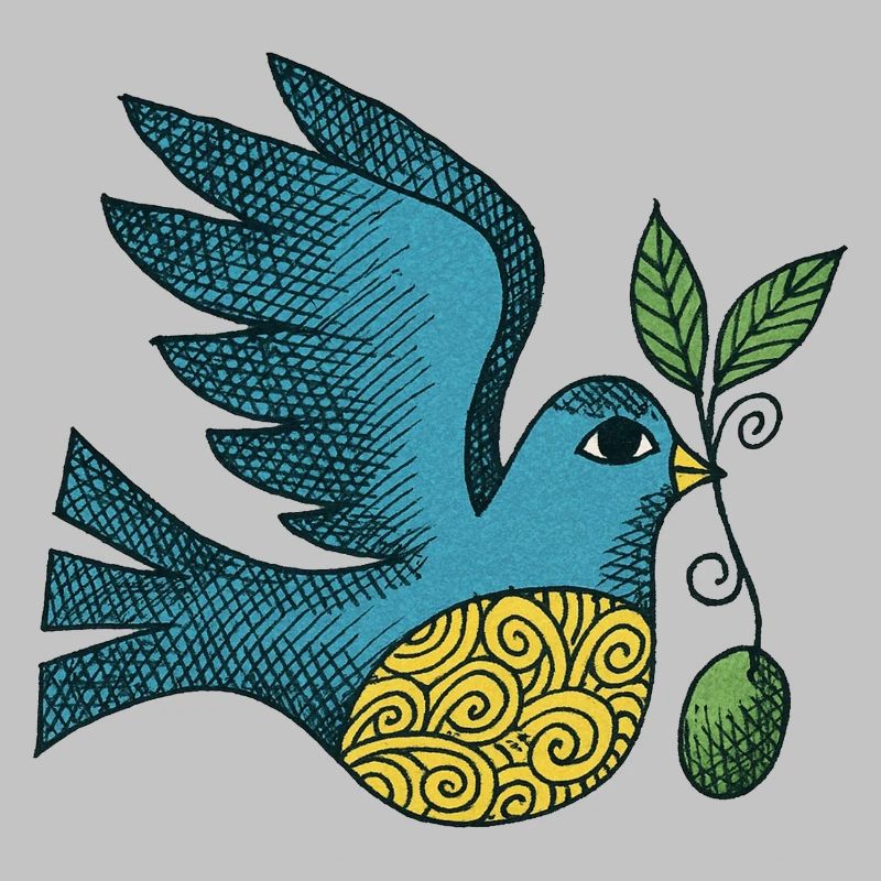 Oiseau azur avec ventre tourbillonnant