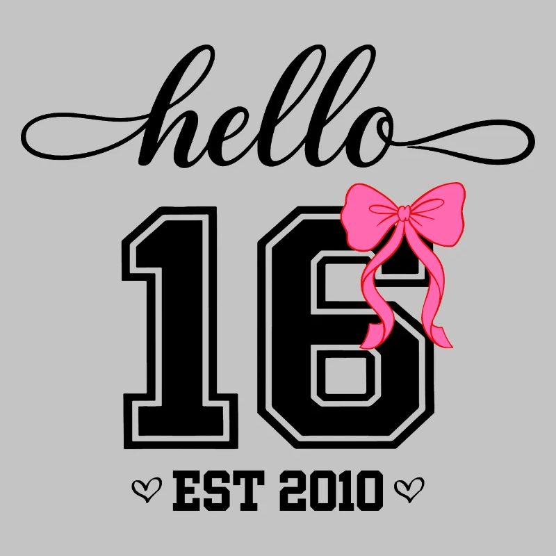 Hello 16 Est 2010 Mädchen Geburtstag Design