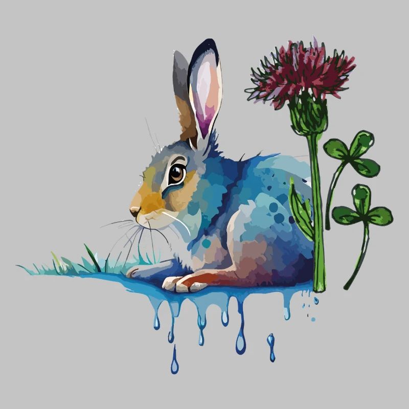 Lapin coloré avec trèfle