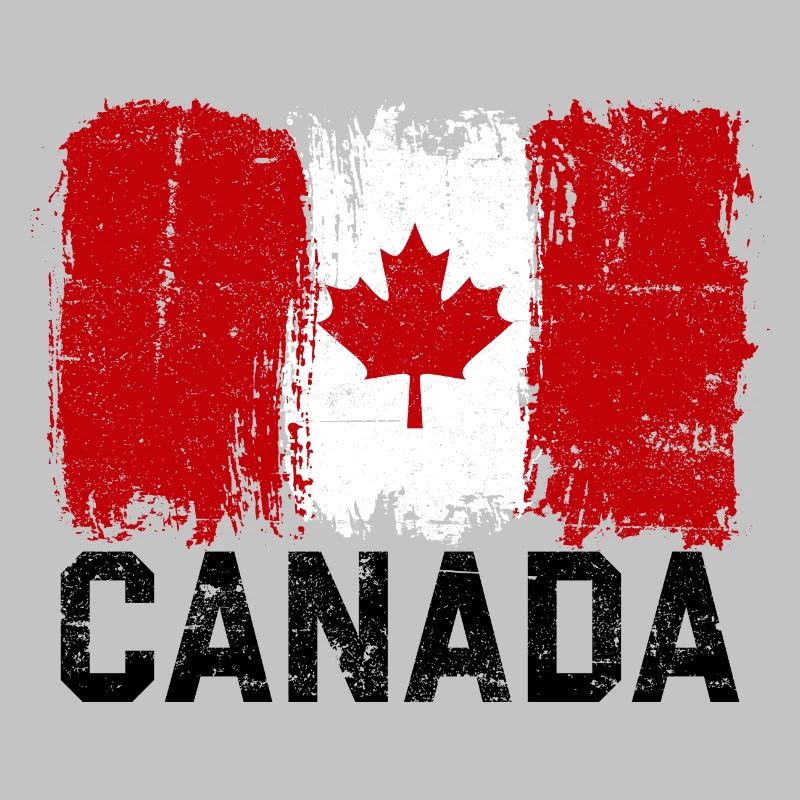 Grunge Canada Flag Maple Leaf Art