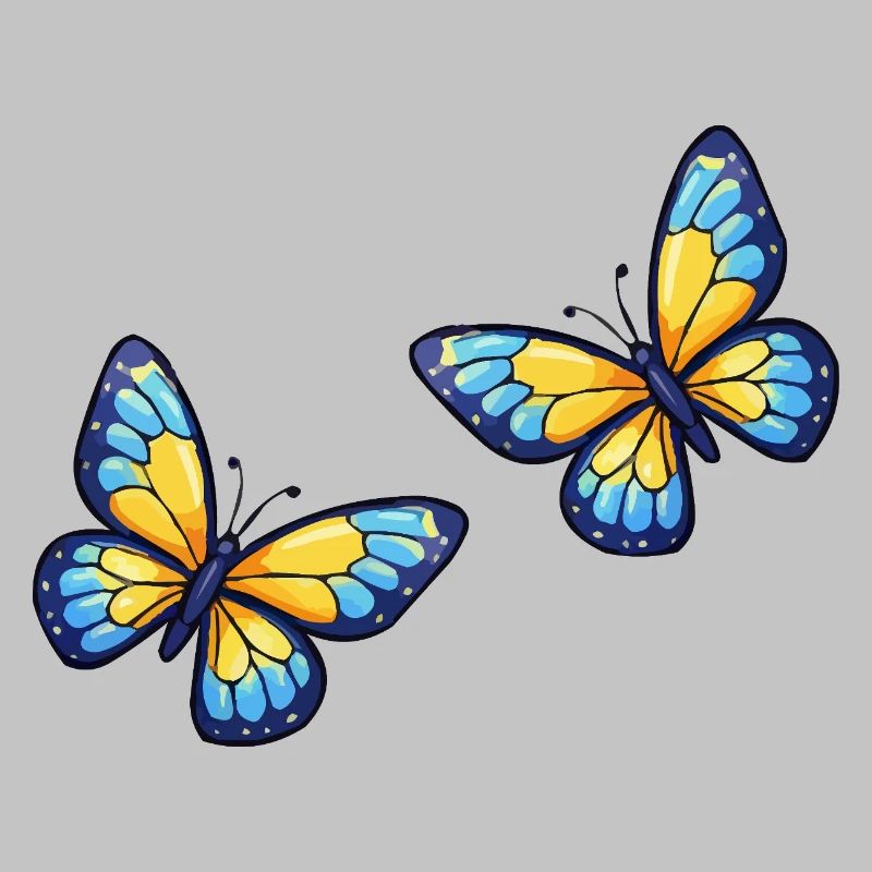 Blue Yellow Butterflies Pattern