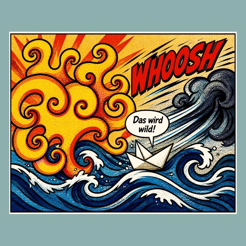 Retro Comic Papierboot - Das wird wild!