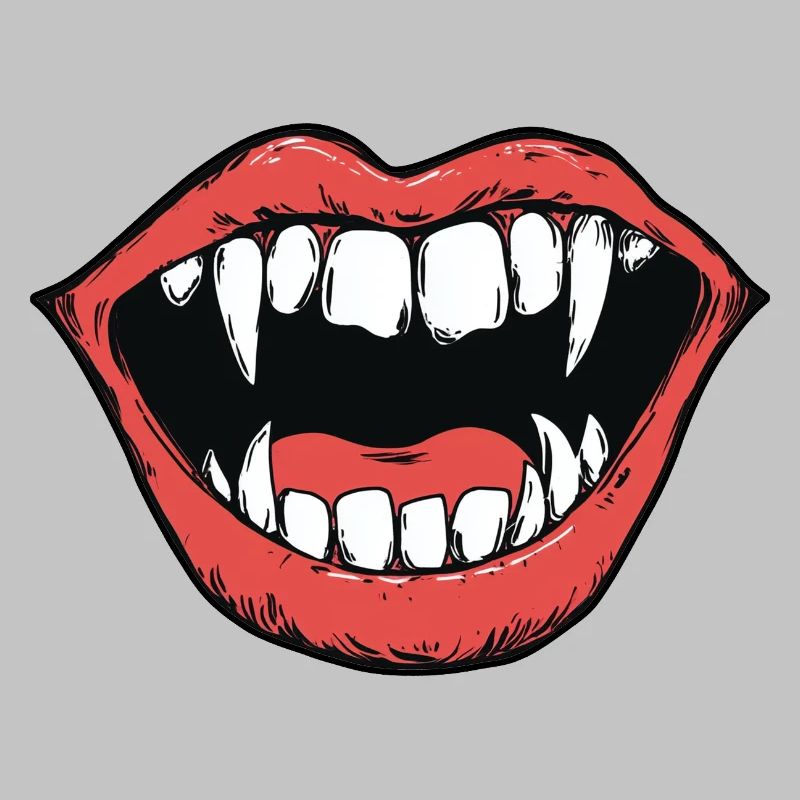 vampire mouth, sharp teeth, bite