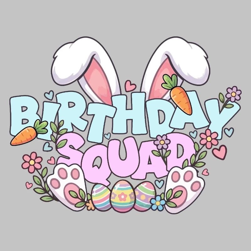 Escouade d’anniversaire Joyeux Lapin Lapin du dimanche de Pâques