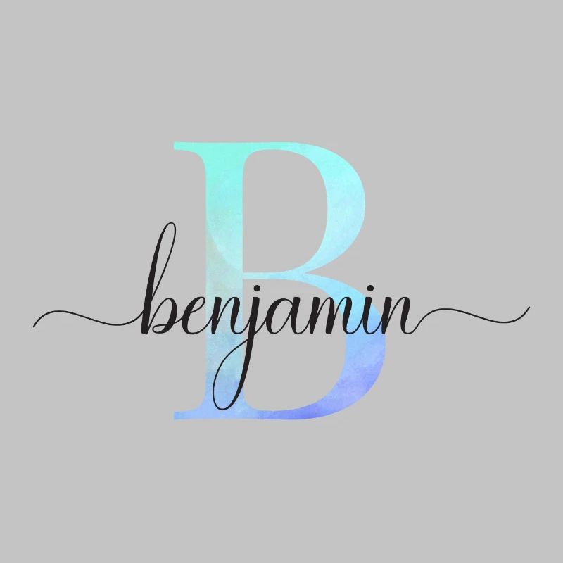 B| Monogramme | Nom | Benjamin | Aquarelle