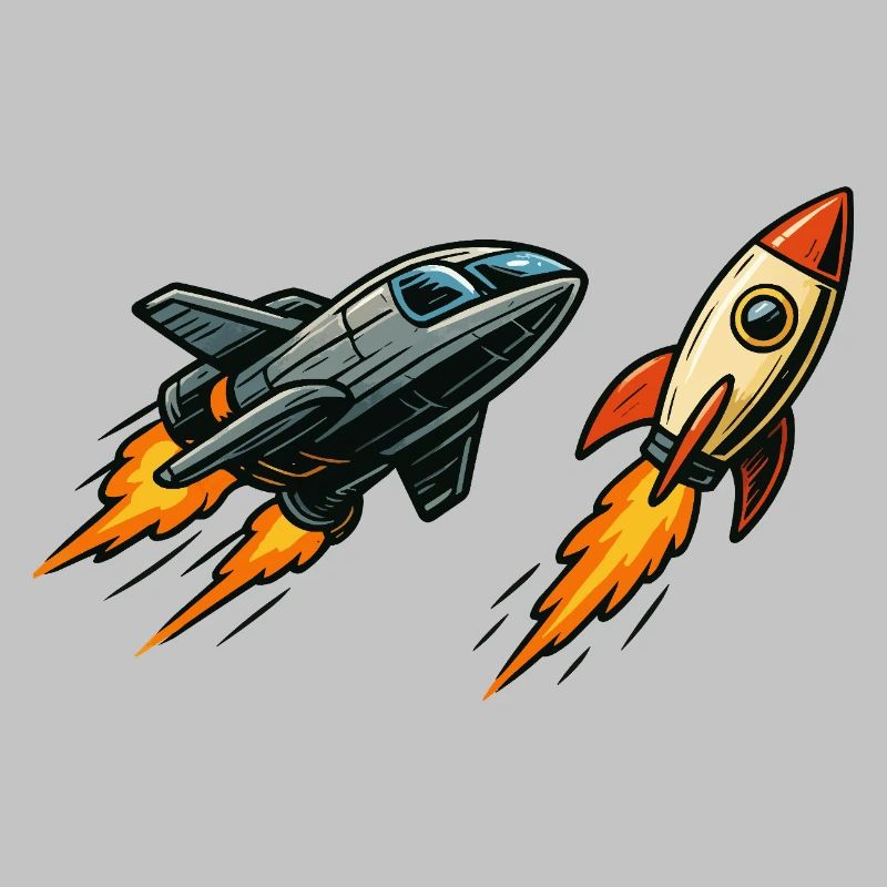 Espace de dessin animé Rocket Sprint