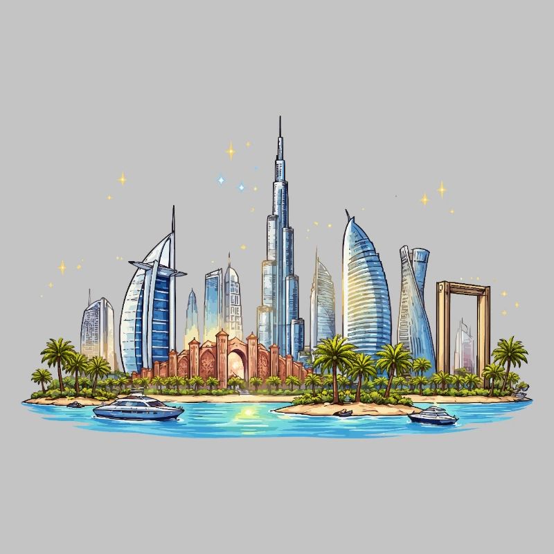 Skyline du front de mer de Dubaï