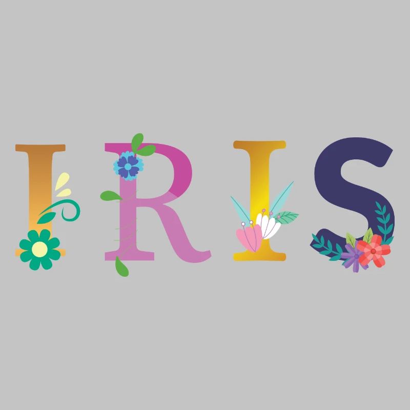 IRIS Name Adorned with Flowers