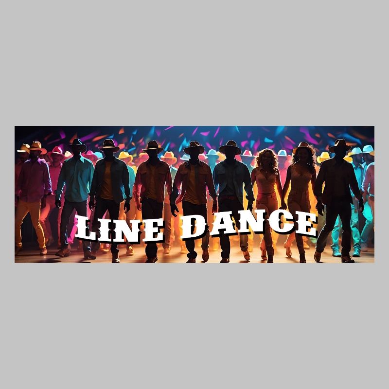 Line dance group dancing