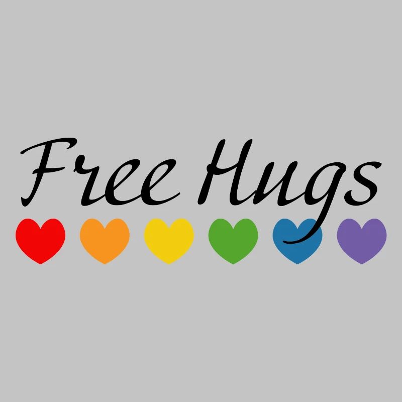 Regenbogenherzchen LGBT tshirt queer Free Hugs