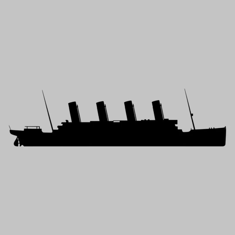 Titanic Silhouette Schiff Design Minimalistisch