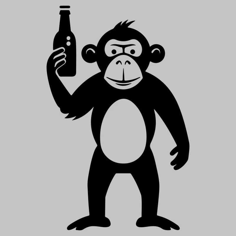 Affe mit Bierflasche