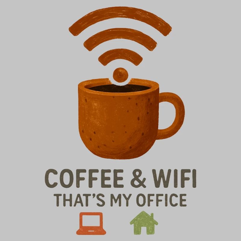 wifi café "Here is my office" Telecommuting