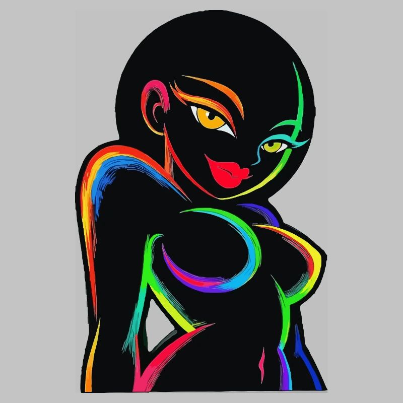 Neon-Regenbogen-Silhouette