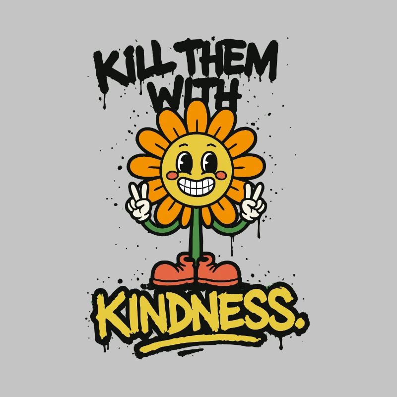 Kill Them With Kindness – Retro Graffiti Saying