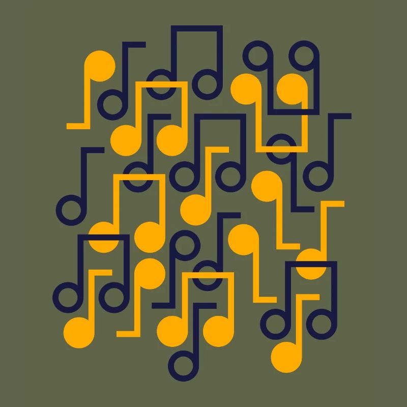 Music Notes Retro Style Pattern