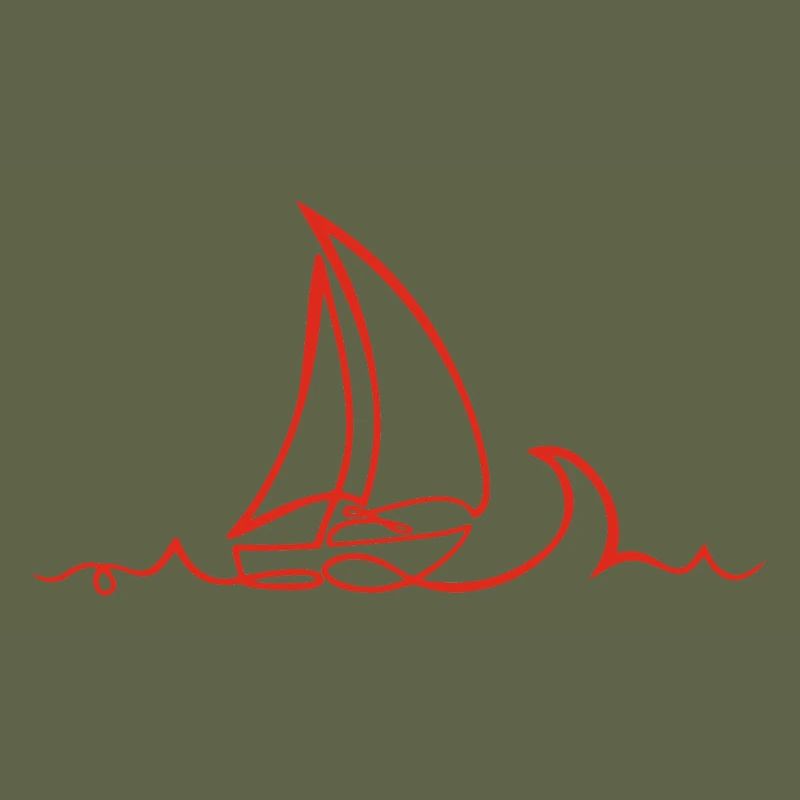 Skizze eines roten Bootes