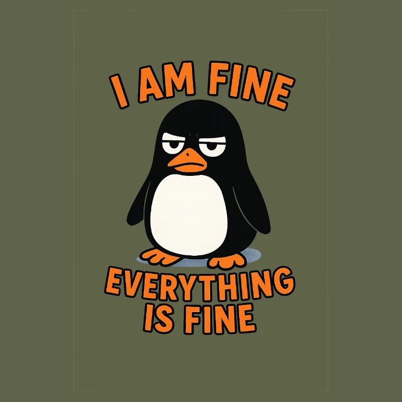 Calm penguin everything is fine