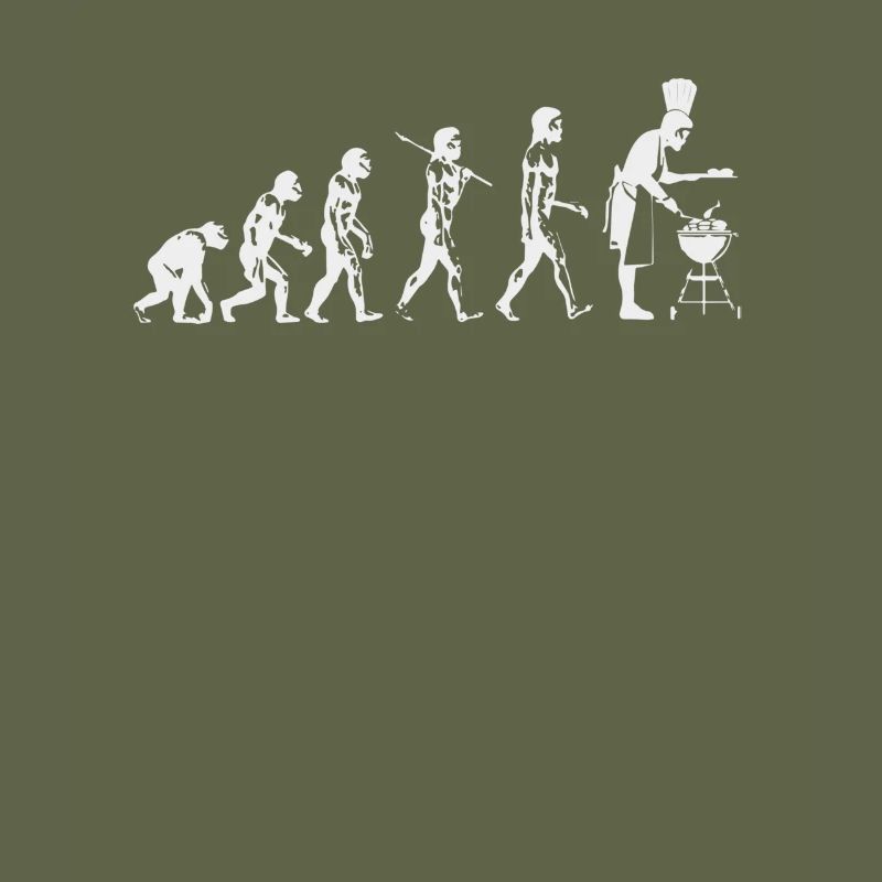 Evolution barbecue meat joke fun man gift