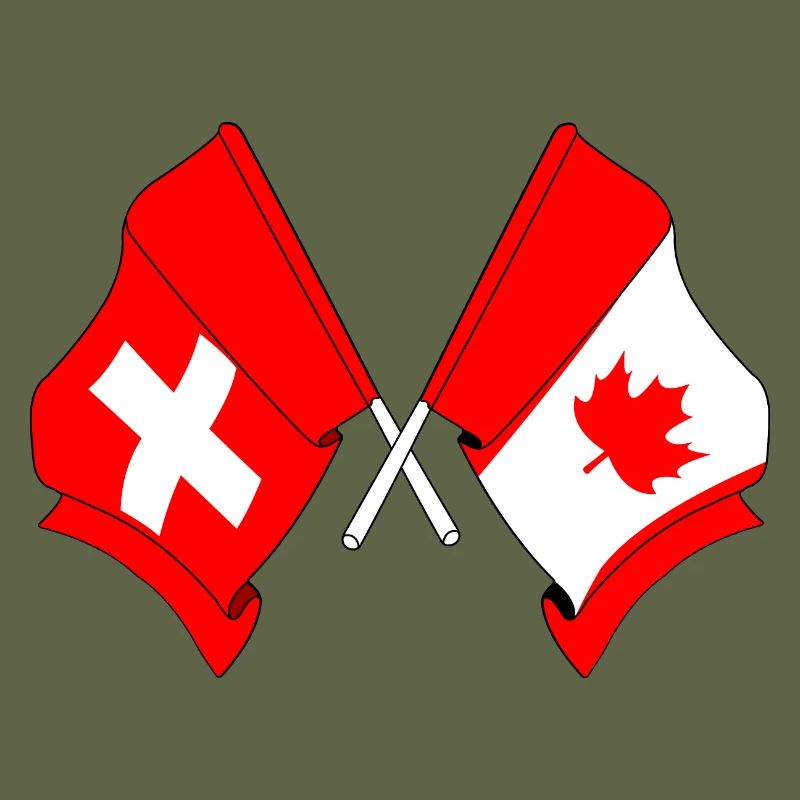 Drapeau de la Suisse et drapeau du Canada