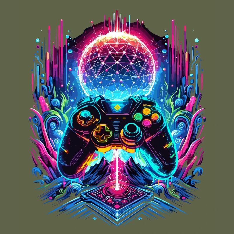 Manette de jeu Cyberpunk de Synthwave