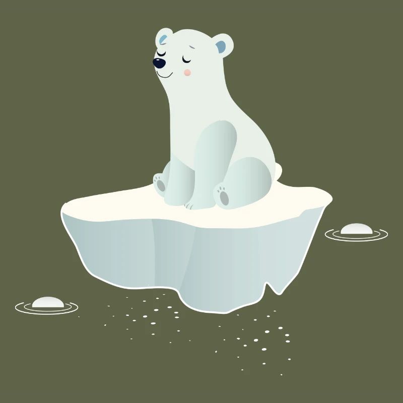 Träumender Eisbär auf einer Eisscholle