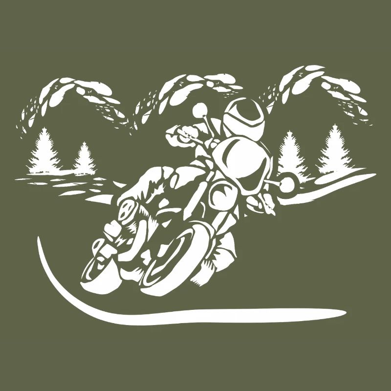 Silhouette de Moto Forêt