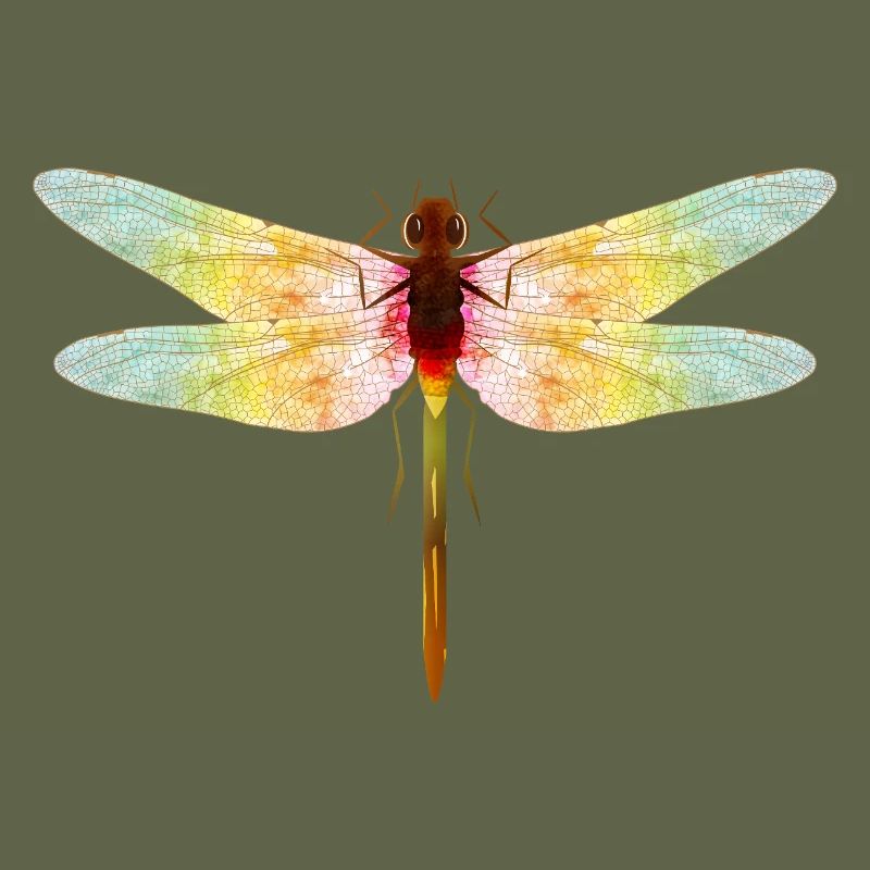 Libellule irisée – motif insecte en filigrane