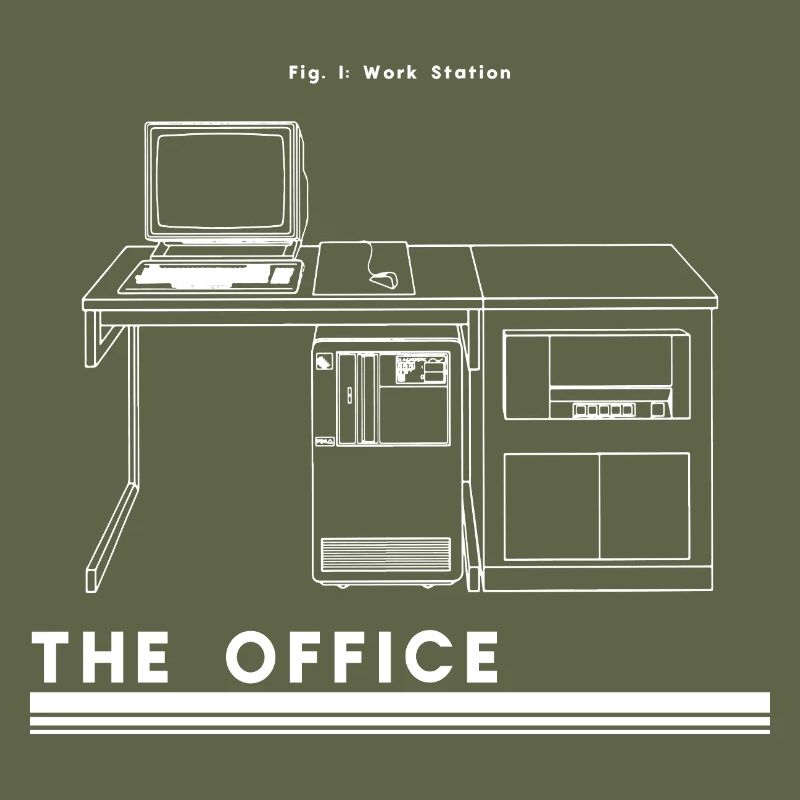 Silhouette de bureau rétro