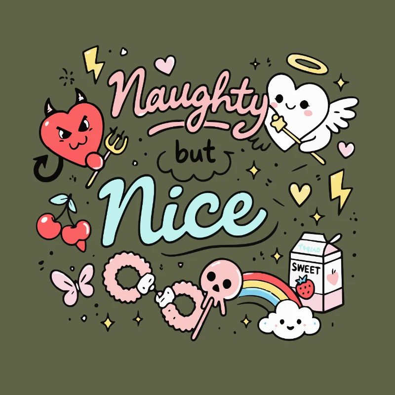 Naughty But Nice Freches Doodle Statement