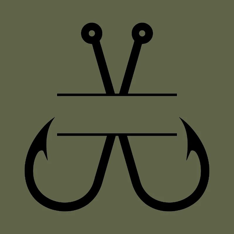 Monogramme du nom de l’hameçon à pêche