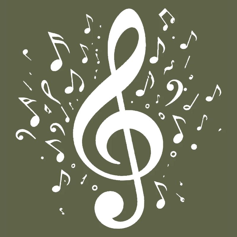 Exploding clef with notes