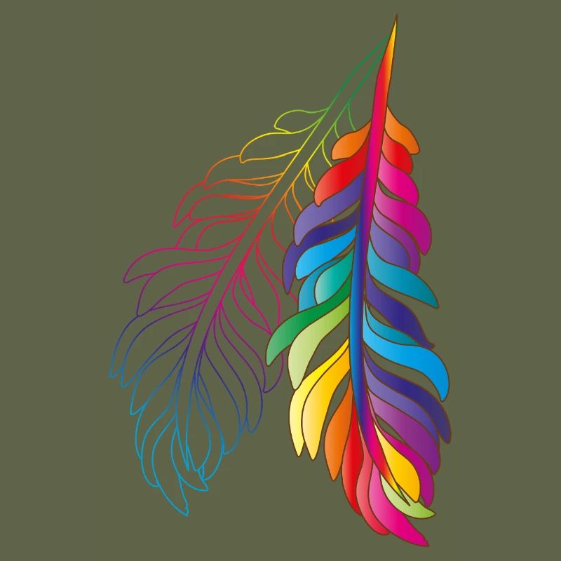 Regenbogenfedern – farbenfrohes Boho-Design