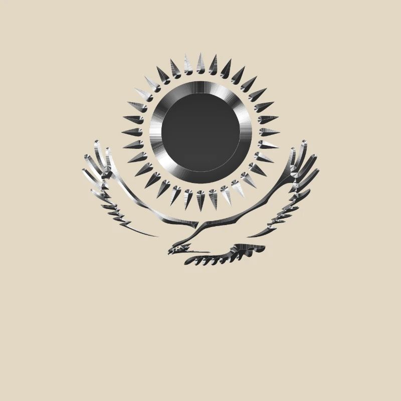 Kazakhstan Eagle steppe aigle drapeau d'argent drapeau