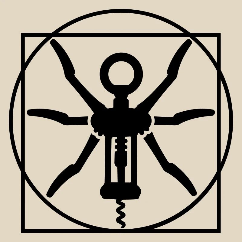Vitruvian man wine cork screw Leonardo Da Vinci