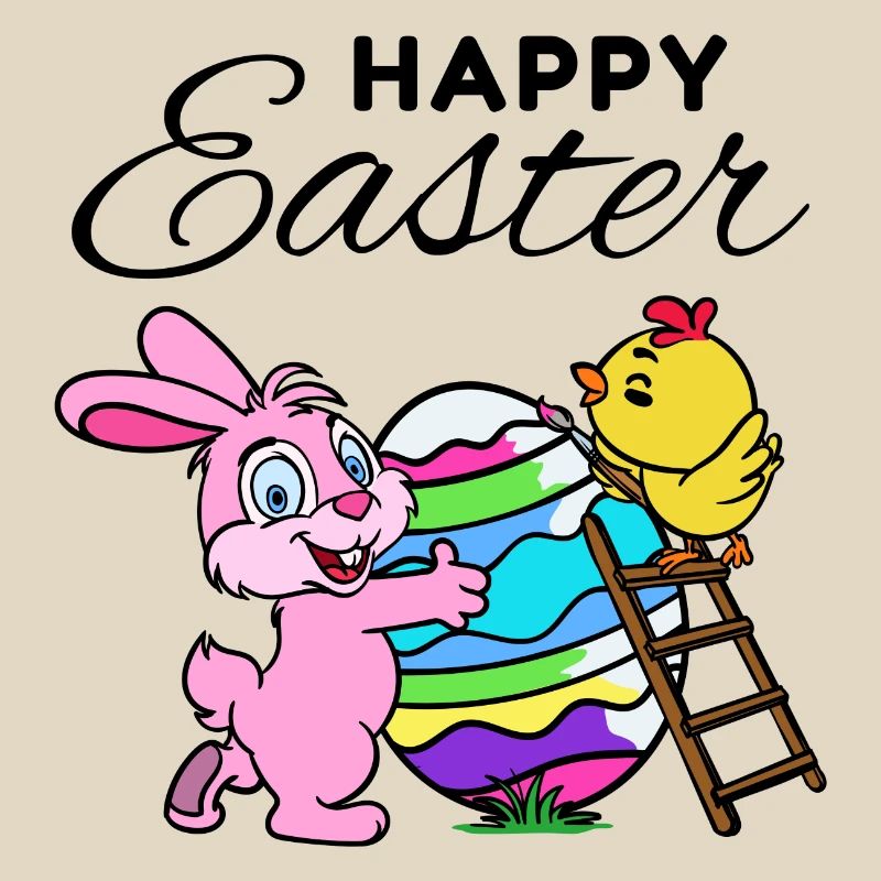 Happy Easter Easter Bunny Easter Chick Sweet