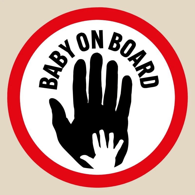 Bébé à bord main dans la main