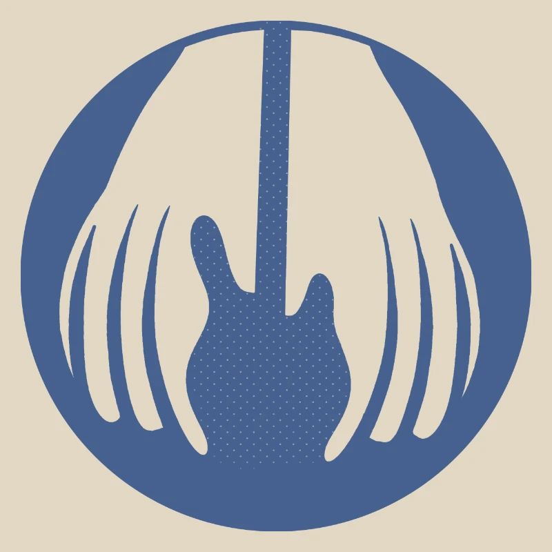 Guitar being held by two hands in this fun optical