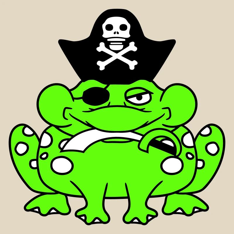 Frog Captain Cap Toad Funny Comic Cartoon