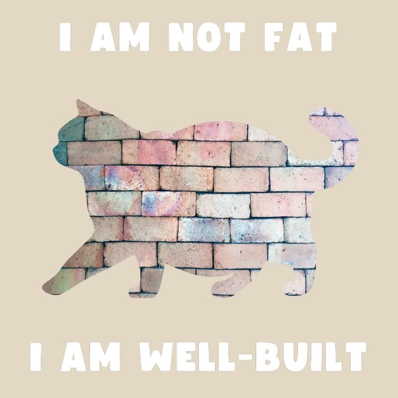 Chat bien construit - conception de silhouette de mur de briques