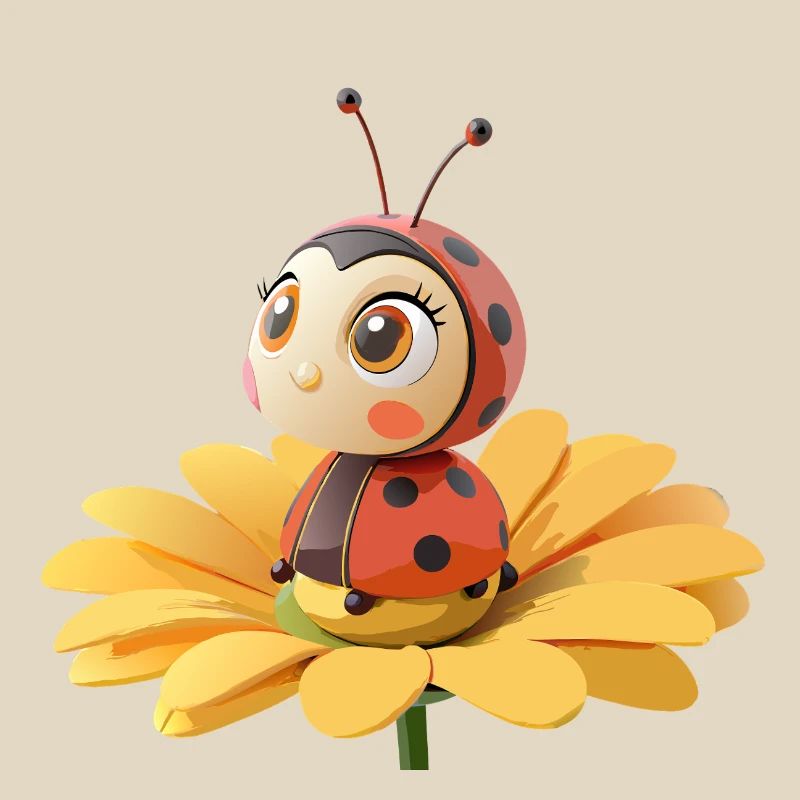 Cute ladybug on a flower