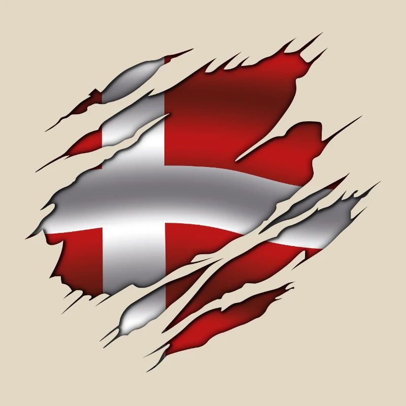 Drapeau du Danemark - Danemark - Drapeau déchiré