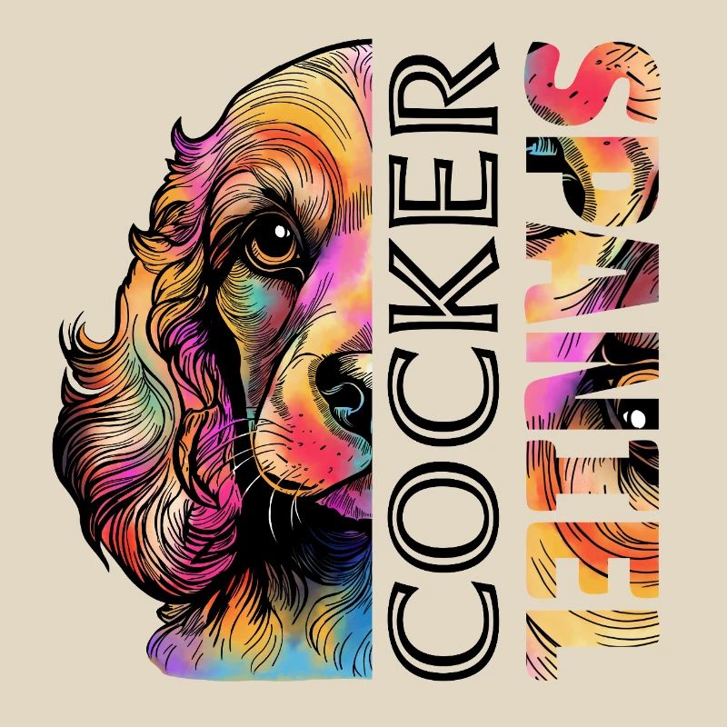 Farbenfroher Cocker Spaniel