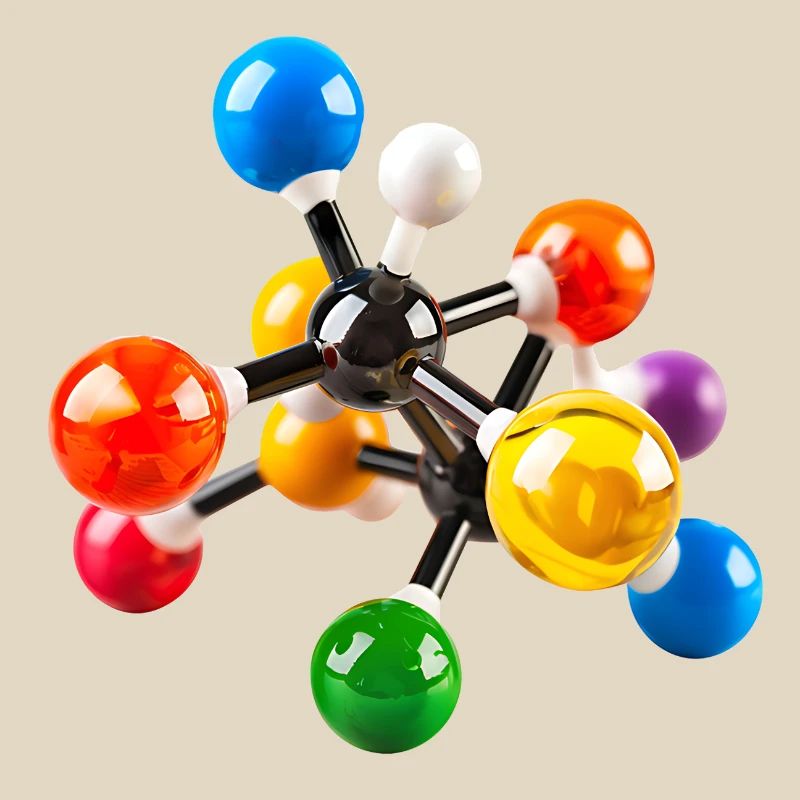 Modèle de structure moléculaire coloré