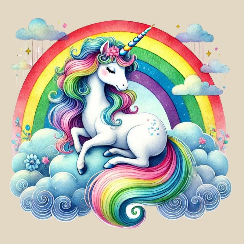 Rainbow Unicorn on Clouds