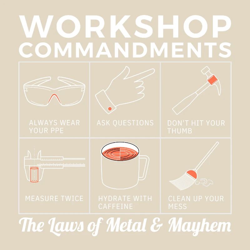 Workshop Rules, Sarcastic Machinist & Engineer Tee