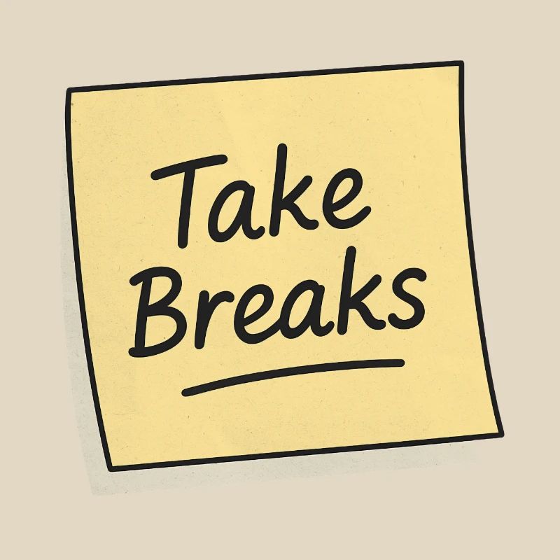 Take Breaks Sticky Note Reminder
